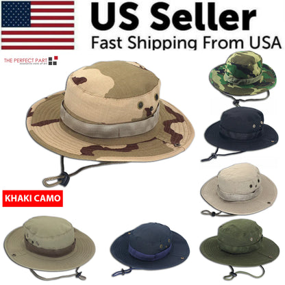 Boonie Bucket Hats Outdoor Fishing Hunting Wide Brim Mesh Camo Safari Sun Cap