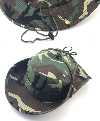 Boonie Bucket Hats Outdoor Fishing Hunting Wide Brim Mesh Camo Safari Sun Cap