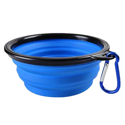 Collapsible Pet Silicone Dog Food Water Bowl Outdoor Camping Travel Portable Folding  Supplies   Dishes with Carabiner