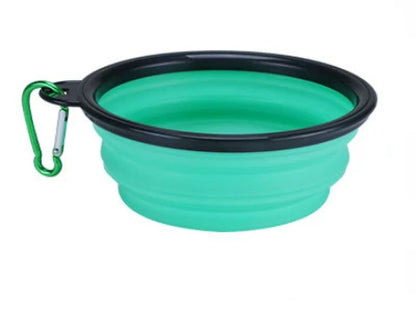 Collapsible Pet Silicone Dog Food Water Bowl Outdoor Camping Travel Portable Folding  Supplies   Dishes with Carabiner