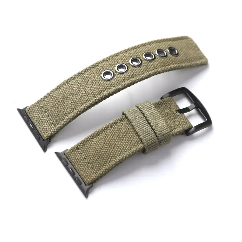 Double-Layer Canvas Water Resistant For Apple Watch 8/7/Ultra Watch Strap 49MM 45 44 Thicker Men Bracelet