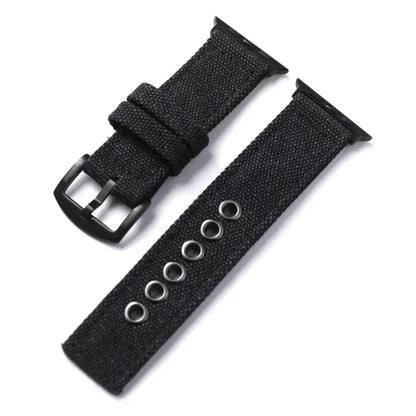 Double-Layer Canvas Water Resistant For Apple Watch 8/7/Ultra Watch Strap 49MM 45 44 Thicker Men Bracelet