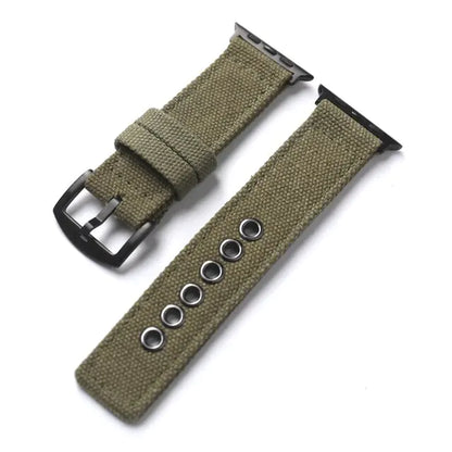 Double-Layer Canvas Water Resistant For Apple Watch 8/7/Ultra Watch Strap 49MM 45 44 Thicker Men Bracelet